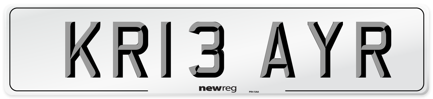 KR13 AYR Number Plate from New Reg